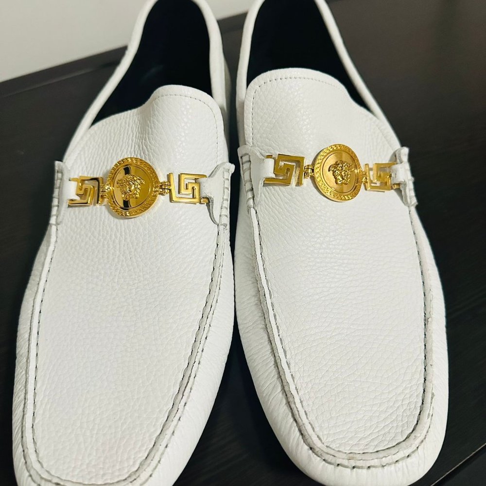 Versace Medusa White Leather Shoes size 47UK /13 US men's